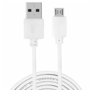 Universal Micro USB Data And Sync Cable – Highly Durable, Tangle Free , Fast Charging 2.1A , White 1.5 Meter